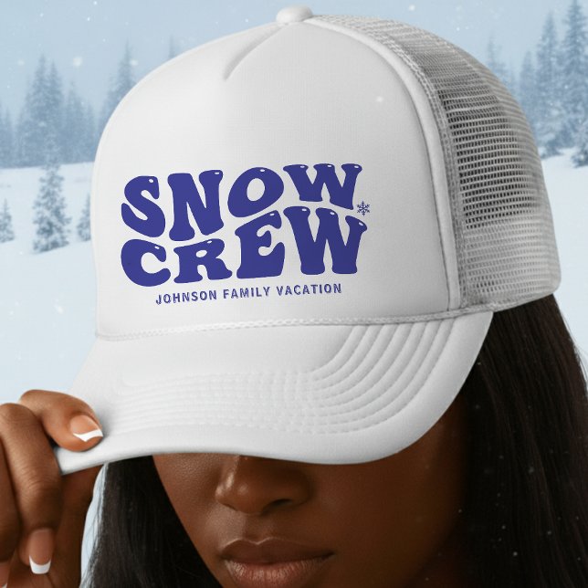 Snow Crew Winter Family Vacation Trip Blue Truckerkappe (Snow Crew Winter Family Vacation Trip Blue Trucker Hat
)