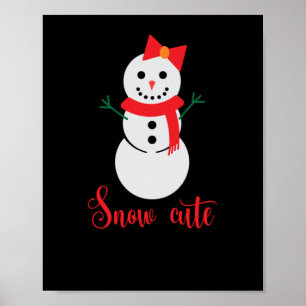 Snow Cute Snowman Christmas Poster