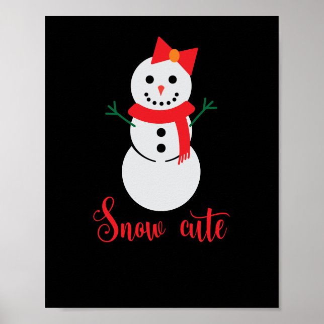 Snow Cute Snowman Christmas Poster (Vorne)