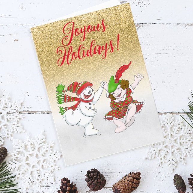 Snow Dancers Joyous Holidays Card Feiertagskarte (Von Creator hochgeladen)