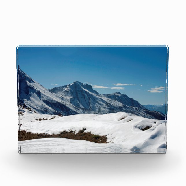 Snow Davos Switzerland Holiday Card Poster Fotoblock (Vorderseite)