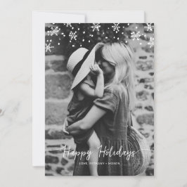 Snow Day Snowflake overlay holiday photo card Feiertagskarte