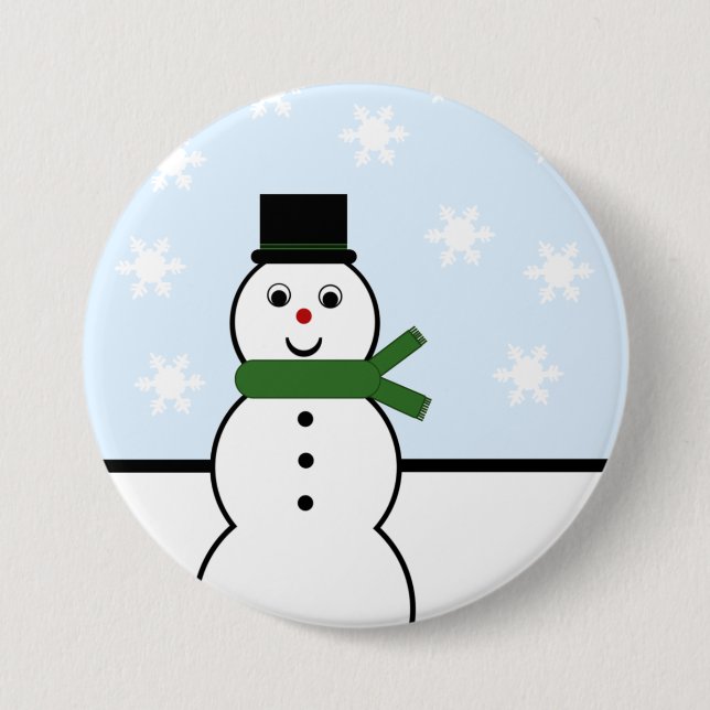 Snow Day Snowman Button (Vorderseite)
