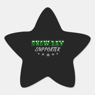Snow Day Supporter frohe Weihnachten Stern-Aufkleber
