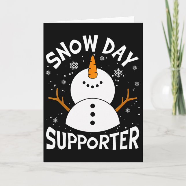 Snow Day Supporter Snowflake Funny Teacher Christm Karte (Vorderseite)