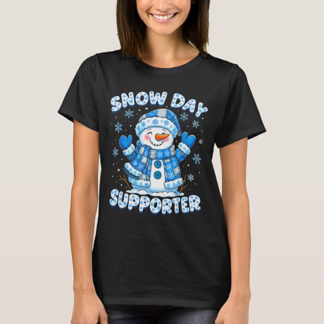 Snow Day Suprter Cute Snowman Snowflake Christmas  T-Shirt (Vorderseite)