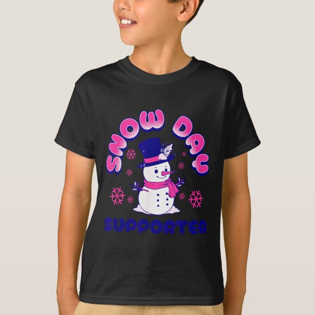 Snow Day Suprter, Funny Teacher Snowman Christmas  T-Shirt (Vorderseite)