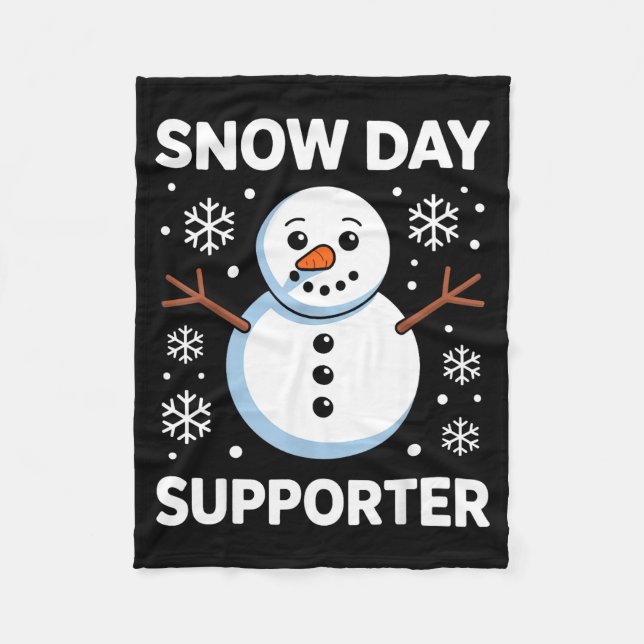 Snow Day Suprter Snow Snowflake Snowman Winter Tea Fleecedecke (Vorderseite)
