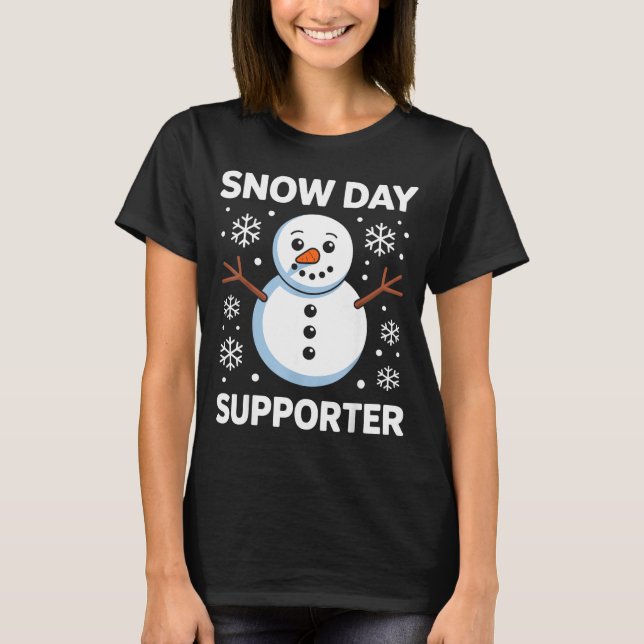 Snow Day Suprter Snow Snowflake Snowman Winter Tea T-Shirt (Vorderseite)