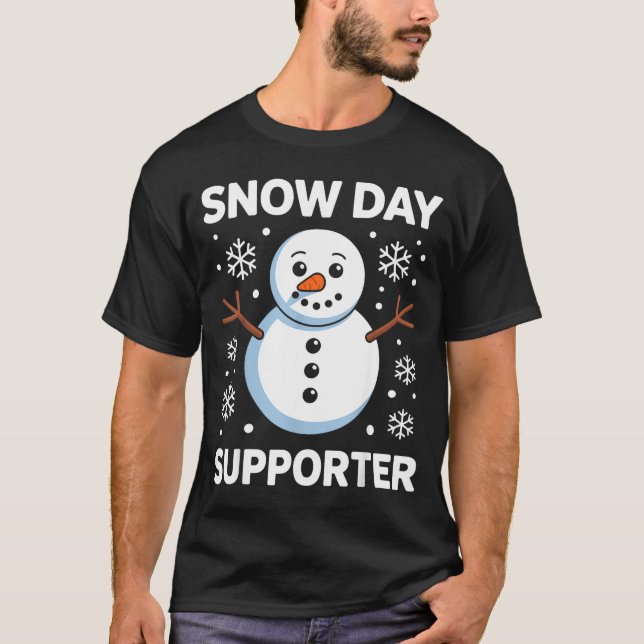 Snow Day Suprter Snow Snowflake Snowman Winter Tea T-Shirt (Vorderseite)