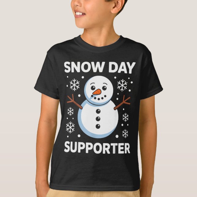 Snow Day Suprter Snow Snowflake Snowman Winter Tea T-Shirt (Vorderseite)