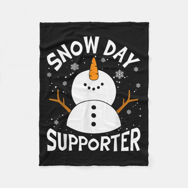 Snow Day Suprter Snowflake Funny Teacher Christmas Fleecedecke (Vorderseite)