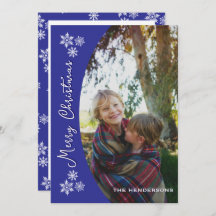 Snow Dayz Custom Foto Weihnachtskarte | Blau
