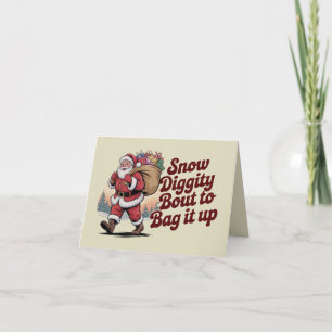 Snow Diggity Bout zum Bag It Up 90s Christmas Retr Karte