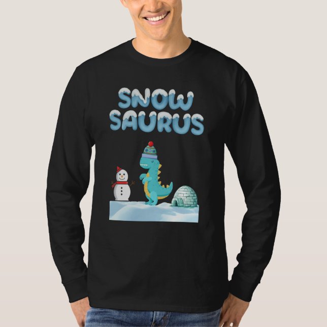 Snow dinosaur size comparison snowman and iglu sno T-Shirt (Vorderseite)