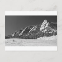 Snow Dusted Flatirons Boulder CO Panorama BW