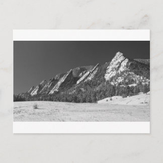 Snow Dusted Flatirons Boulder CO Panorama BW Postkarte