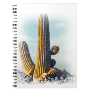 Snow Falling auf Saguaro Notizblock