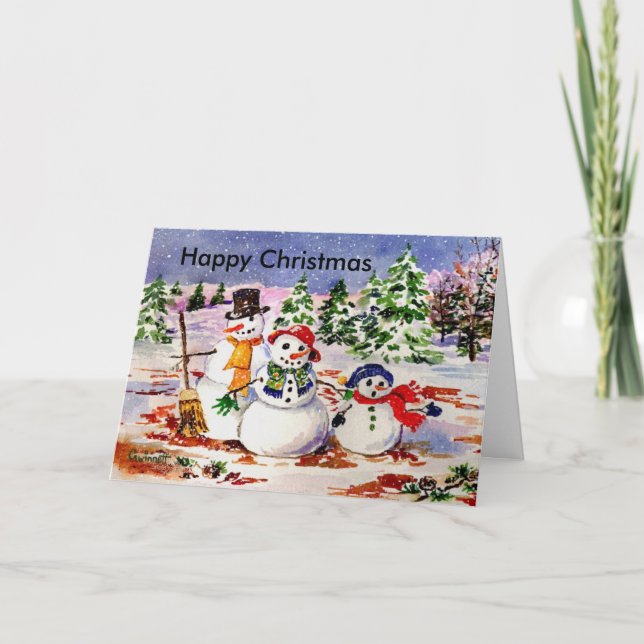 Snow Family Happy Weihnachten (Vorderseite)