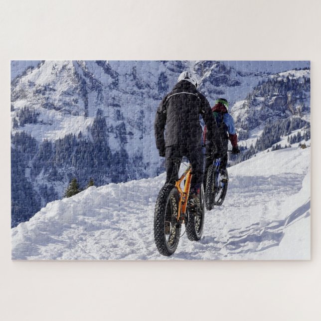Snow Fatbikes Mountainbikes Rad fahren Puzzle (Horizontal)