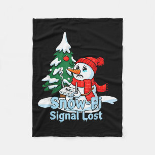Snow-fi Signal verloren lustiger Schneemann Weihna Fleecedecke