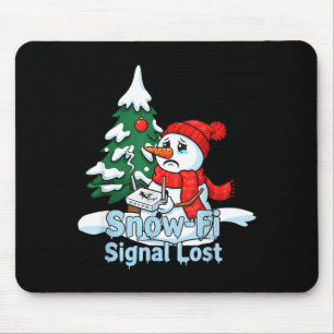Snow-fi-Signal verloren lustiger Schneemann Weihna Mousepad