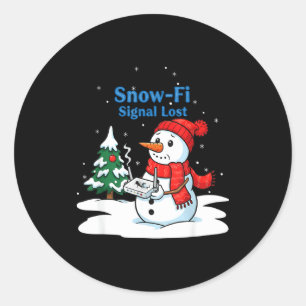 Snow-fi Signal verloren lustiger Weihnachtsmann Sn Runder Aufkleber