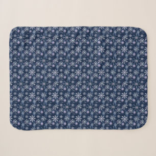 Snow Flake Blue Weihnachtsdecke Sherpadecke