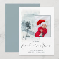 Snow Forest Foto Baby 1. Weihnachtskarte