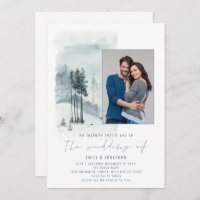 Snow Forest Foto Elegante Script Winterhochzeit
