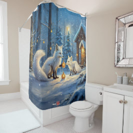 Snow Fox Holiday Design von Rich AMeN Gill Duschvorhang