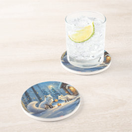 Snow Fox Holiday Design von Rich AMeN Gill Getränkeuntersetzer