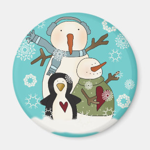 Snow Friends T - Shirt und Geschenke Magnet