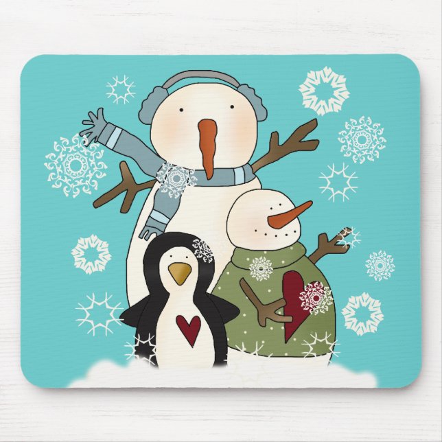 Snow Friends T - Shirt und Geschenke Mousepad (Vorne)
