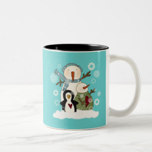 Snow Friends T - Shirt und Geschenke Zweifarbige Tasse
