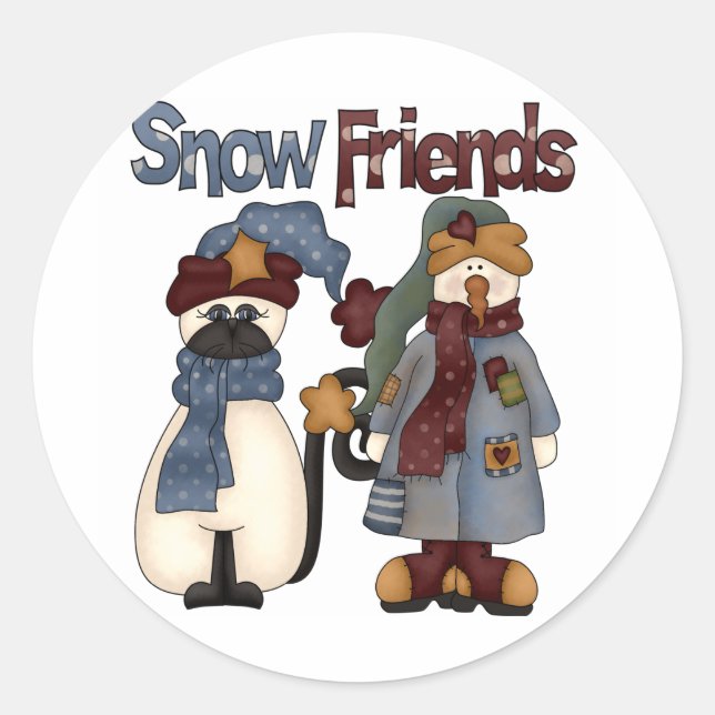 Snow Friends Tshirts und Geschenke Runder Aufkleber (Vorderseite)