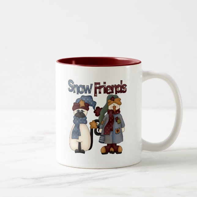 Snow Friends Tshirts und Geschenke Zweifarbige Tasse (Rechts)