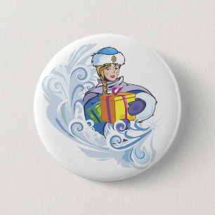 Snow Girl Button