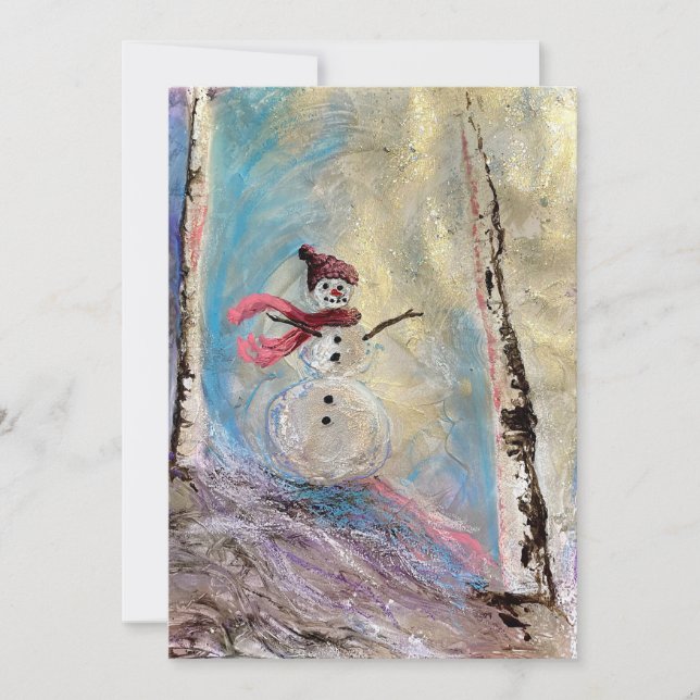 Snow Girl Holiday Card Dankeskarte (Vorderseite)