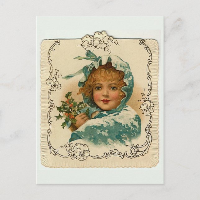 "Snow Girl" Weihnachtspostkarte Feiertagspostkarte (Vorderseite)