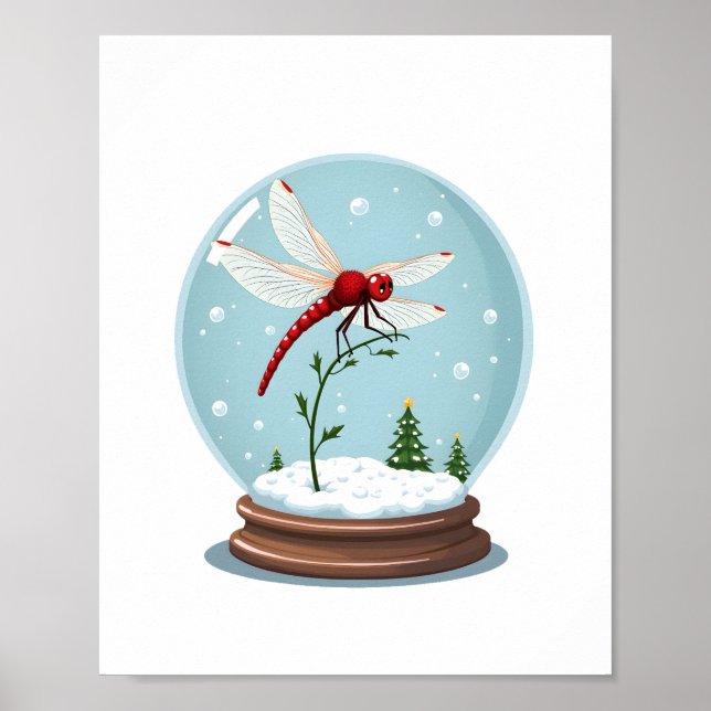 Snow Globe Dragonfly Poster (Vorne)