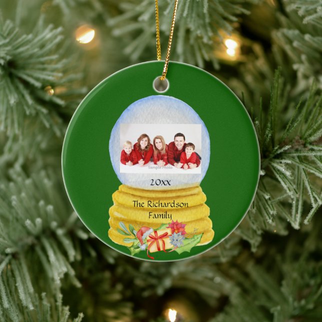Snow Globe Foto Personalisierte Keramik Keramik Ornament (Baum)