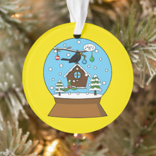 Snow Globe mit Blackbird singen Ornament