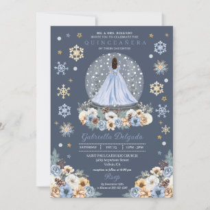 Snow Globe Princess Winter Wonderland Quinceañera Einladung