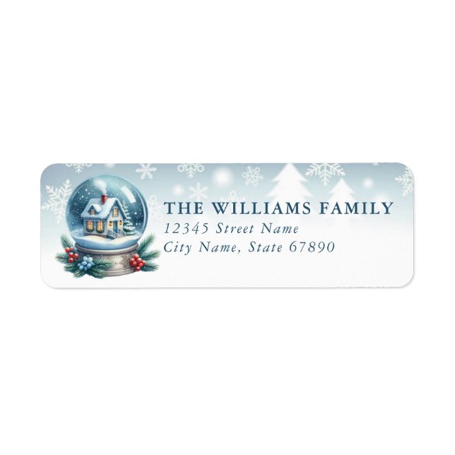Snow Globe Return Address Labels (Vorne)