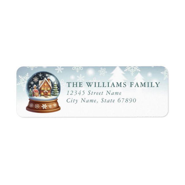 Snow Globe Return Address Labels (Vorne)