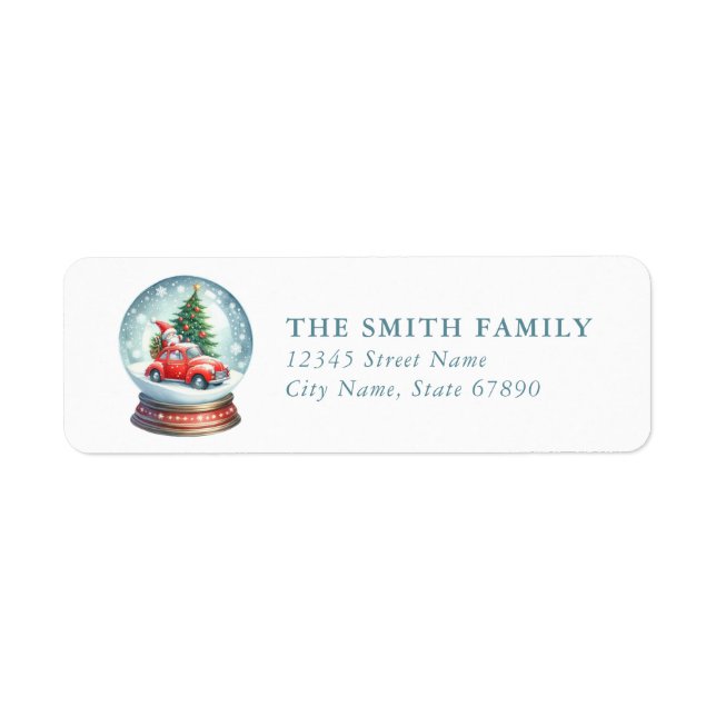 Snow Globe Return Address Labels (Vorne)