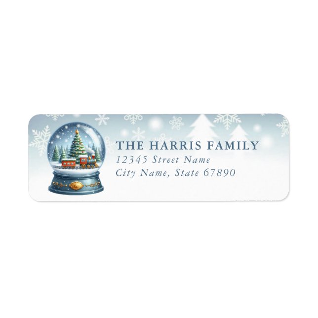 Snow Globe Return Address Labels (Vorne)