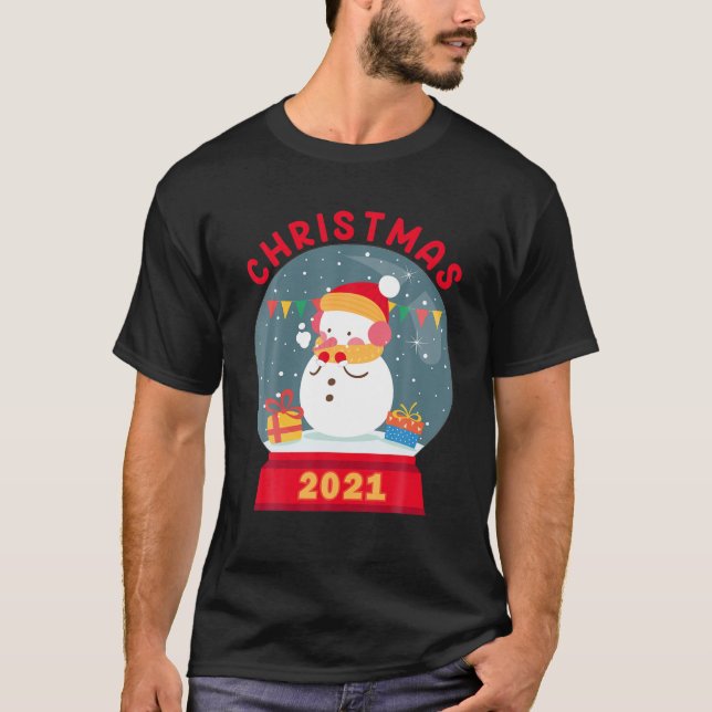 Snow Globe Snowball Weihnachten Snowman S Frohe We T-Shirt (Vorderseite)