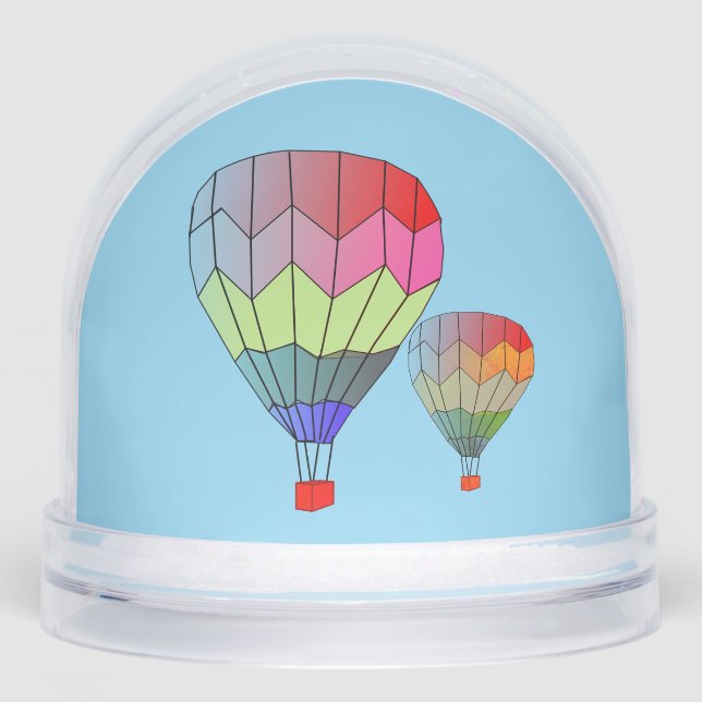 Snow Globe - Striped Hot Air Balloons Schneekugeln (Vorderseite)